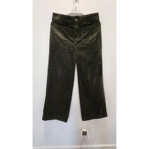 Loft Palmer Wide Leg Pants in Brushed Corduroy - Moss Green